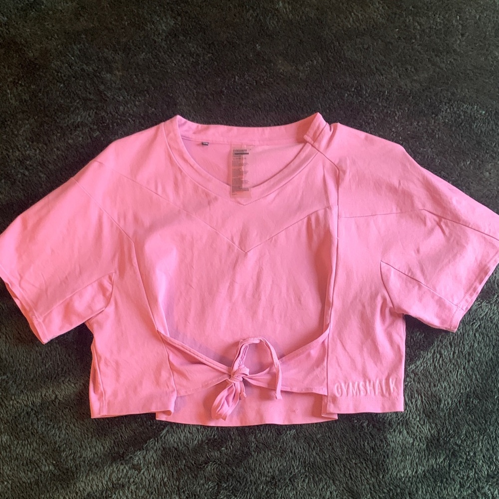 Gymshark Pink Tie-Front Crop Top